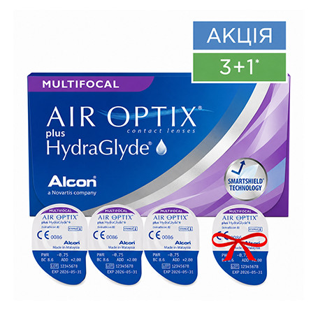 Контактные линзы - AIR OPTIX plus HydraGlyde MULTIFOCAL - Фото № 1