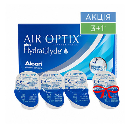 Контактные линзы - AIR OPTIX plus HydraGlyde - Фото № 1